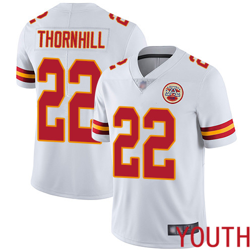Youth Kansas City Chiefs #22 Thornhill Juan White Vapor Untouchable Limited Player Football Nike NFL Jersey->youth nfl jersey->Youth Jersey
